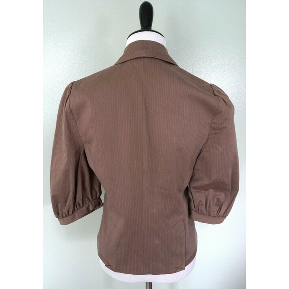 BCBG Max Azria Brown Pinstripe 2 Button Blazer S - Picture 4 of 8